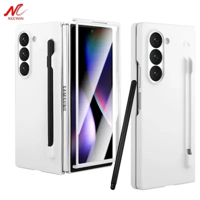 Für Samsung Z Fold 6 s Pen Case eingebaute Displays chutz folie klare PC-Abdeckung für Samsung Galaxy Z Fold 5 6 Stylus Aufbewahrung stift halter