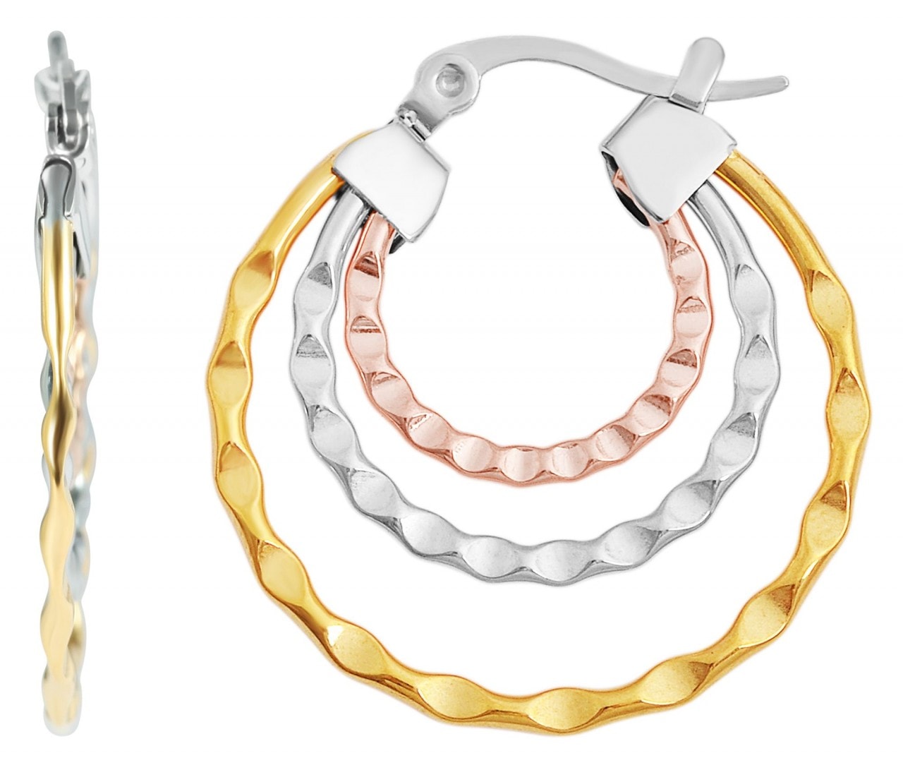 Paar Creolen ADELIA´S "Damen Creolen aus Edelstahl Ø 24 mm", gold, Ohrringe, Damen, Damen, Edelstahl