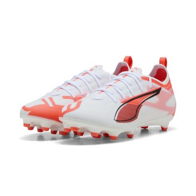 Fußballschuh PUMA "ULTRA 5 PRO FG/AG Fußballschuhe Jugendliche", Kinder, Gr. 38, weiß schwarz glowing rot, Obermaterial: Textil, Synthetik; Futter: Textil, Synthetik; Innensohle: Textil; Laufsohle: Synthetik, Schuhe Image