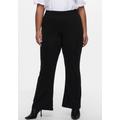 Jerseyhose ONLY CARMAKOMA "CARPEVER FLARED PANTS JRS NP", Damen, Gr. XL (54), N-Gr, schwarz, Jersey, Obermaterial: 95% Polyester, 5% Elasthan, unifarben, casual, figurbetont normal, Hosen