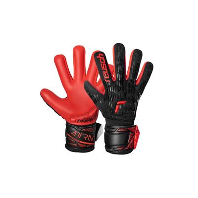 Torwarthandschuhe REUSCH "Attrakt Freegel Silver NC Junior", Kinder, Gr. 5, schwarz (schwarz, rot), 56% Elastodien, 34% Polyester, 5% Polyurethan, mehrfarbig, sportlich, Handschuhe, mit leichtem und widerstandsfähigem Material Image