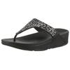 Zehentrenner FITFLOP "LULU CRYSTAL", Damen, Gr. 37, schwarz, Textil, Glitzer, modisch, Schuhe, Sandale, Pantolette mit Schmucksteine