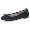 Ballerina CAPRICE, Damen, Gr. 41, blau (nachtblau), Veloursleder, klassisch, Schuhe, Blockabsatz, Businessschuh, Bequemschuh mit dezenter Zierschleife