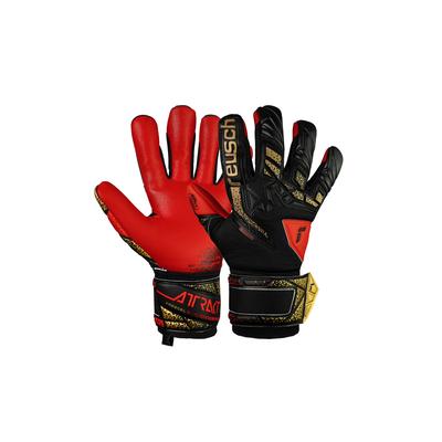 Torwarthandschuhe REUSCH "Attrakt Freegel Silver Junior", Kinder, Gr. 5, gold (schwarz, goldfarben), 5% Polyurethan, 51% Elastodien, 34% Polyester, mehrfarbig, sportlich, Handschuhe, mit Evolution Negative Cut Image