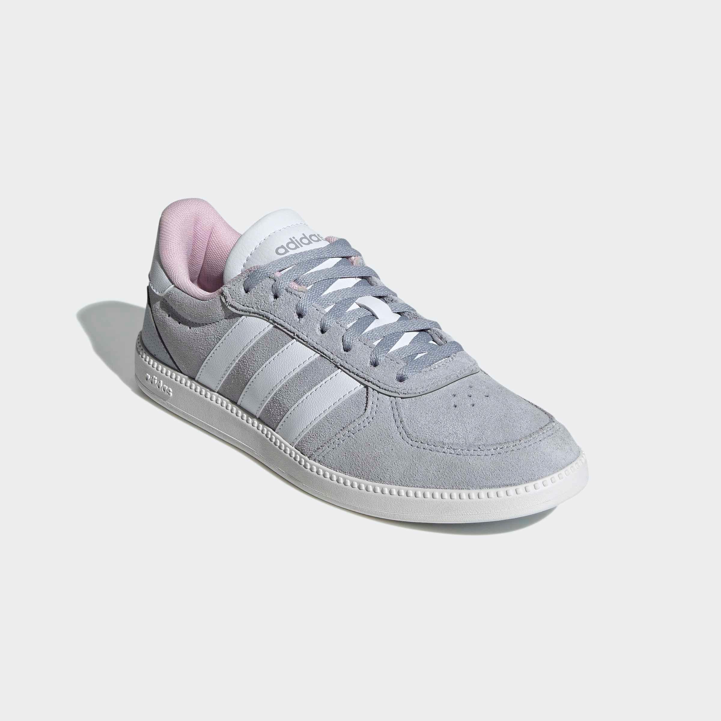 Sneaker ADIDAS SPORTSWEAR "BREAKNET SLEEK", Damen, Gr. 36, grau (halo silber, cloud weiß, grau two), Leder, Synthetik, Schuhe Sneaker
