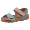 Riemchensandale KIDSWORLD, Kinder, Gr. 33, blau (blau, beige), Velourslederimitat, klassisch, Schuhe, Sommerschuh, Urlaubschuh, Sandalette mit praktischen Klettriemchen