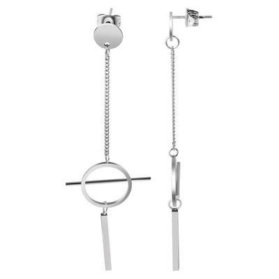 Paar Ohrhänger ADELIA´S "Neuheit 2025 - Damen Ohrhänger aus poliertem Edelstahl Ø 15 mm", silber, Ohrringe, Damen, Damen, Edelstahl Image