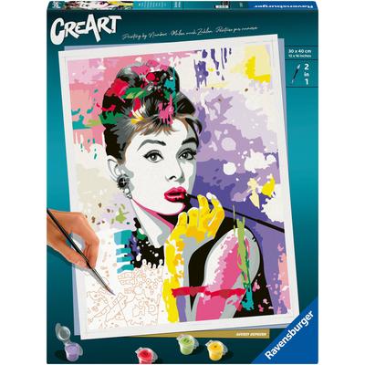 Malen nach Zahlen RAVENSBURGER "CreArt, Audrey Hepburn", bunt, Malvorlagen, KinderB:30cm H:40cm, für Erwachsene; Made in Europe, B:30cm H:40cm
