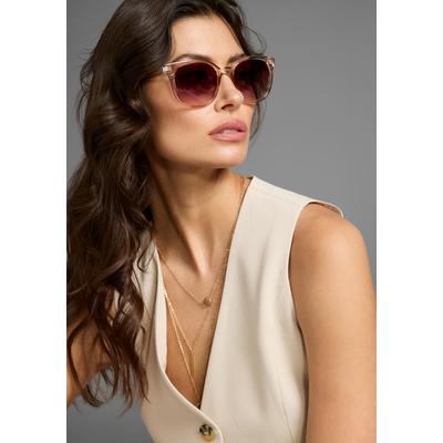 Sonnenbrille LAURA SCOTT, Damen, rosa (rose), transparent, feminin, Brillen, mit transparentem Rahmen & goldfarbendem Detail - NEW Image
