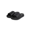 Pantolette CALVIN KLEIN JEANS "FLAT MOLDED SLIDE SANDAL LTH", Herren, Gr. 44, schwarz, Leder, klassisch, Schuhe, Poolslides, Sommerschuh, Strandschuh, Schlappen mit CK Prägung