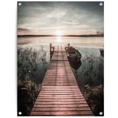 Poster REINDERS "Steg am See", grün (farbe bild(er): grün), B:60cm H:80cm T:0,1cm, Leinwand, Bilder Image