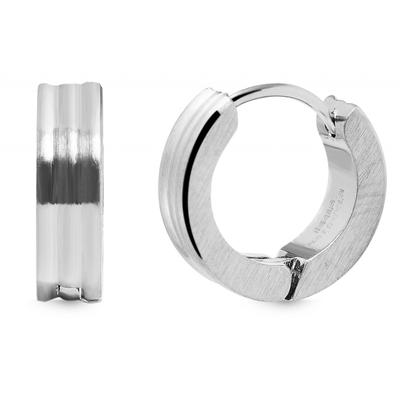 Paar Creolen ADELIA´S "Neuheit 2025 - Unisex Creolen aus mattem Edelstahl Ø 9 mm", silber, Ohrringe, Damen, Unisex, Edelstahl Image