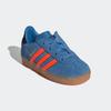 Sneaker ADIDAS ORIGINALS "GAZELLE COMFORT CLOSURE ELASTIC LACES KIDS", Kinder, Gr. 23, focus blau, solar orange, core schwarz, Leder, sportlich, Schuhe, für Kinder