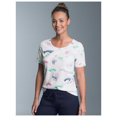 Schlafanzug TRIGEMA "TRIGEMA T-Shirt mit Allover Safari-Print", Damen, Gr. M, weiß, 100% Baumwolle, casual, Homewear-Sets Image