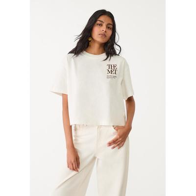 Stradivarius The Met cropped T-shirt White XL