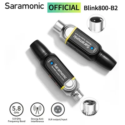 Saramonic Blink800 B2 60m 5.8GHz XLR GFSK Wireless Microphone for Instruments Dynamic&Self-powered