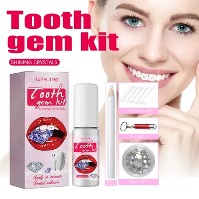 DIY Dental Tooth Gems Kit Crystal Diamond Professional Dental Adhesive Gem Crystals Ornaments Easy
