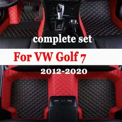 Tapis de sol en cuir pour voiture, tapis en polymère, pièces intérieures, accessoires de voiture, VW Golf 7 7.5 GTE GTD GTI 2012 ~ 2020