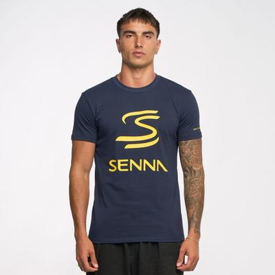Ayrton Senna Logo T-Shirt – Marineblau Image
