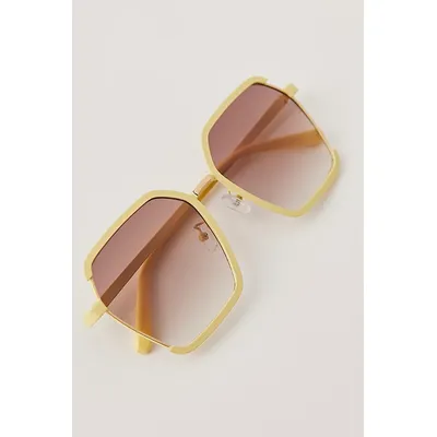 Sage Oversized Square Sunglasses at Free People in Banana