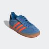Sneaker ADIDAS ORIGINALS "GAZELLE COMFORT CLOSURE ELASTIC LACE KIDS", Gr. 28, focus blau, solar orange, core schwarz, Leder, sportlich, Schuhe