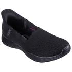 Slip-On Sneaker SKECHERS "SEAGER-BELIEVE IT", Damen, Gr. 35, schwarz, Textil, unifarben, modisch, Schuhe, Slipper, Reha Schuh mit Handsfree Slip-ins Funktion, Topseller