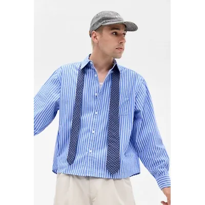 Loom Blue Nolan Business Stripe Shirt - Blue S at Urban Outfitters