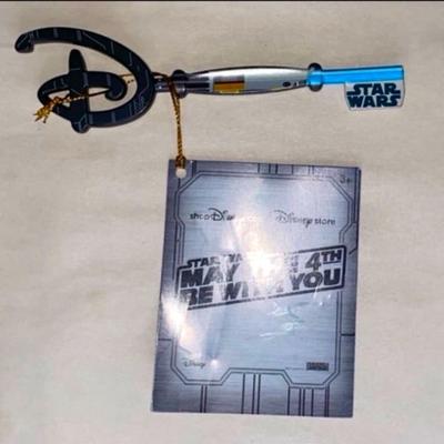 Disney Holiday | Disney Parks Star Wars Light Saber Key Christmas Tree Ornament Nwt | Color: Blue/Gray | Size: Os