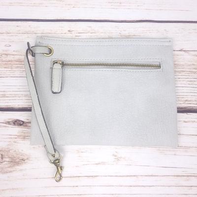 Free People Bags | Free People Faux Leather Gray Make Up Bag, Travel Pouch Organizer | Color: Gray | Size: Os