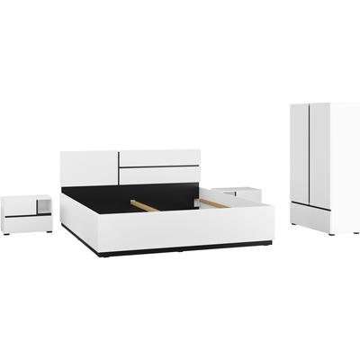 Schlafzimmer-Set INOSIGN "Cross, moderne, grifflose Optik, FSC-zertifiziert", weiß, 2trg. Schrank + ohne Matratze, B/H: 180cm x 200cm, Schlafzimmermöbel-Sets, Komplettschlafzimmer-Set Image