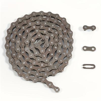 TEMU Zhiqiu Bicycle Chain, Bike Chain, Brown/silvery/golden/, W/ Or W/o Chain Breaker Cutter Tool Set, Multi Color, Mountain Bike Compatible, Iron Material, Xrtc Brand Image
