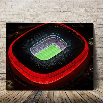 TEMU 1pc Canvas Art Print, Vintage Style Soccer Stadium Wall Decor, Ready To Hang Football Decor, No Electricity Required, Featherless Hanging Ornament Image