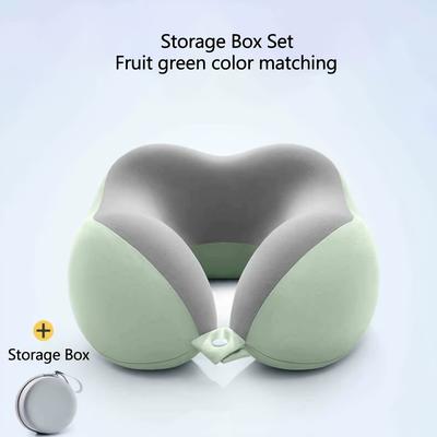 TEMU Ergonomic U-shaped Neck Pillow With Storage Bag – Comfortable Headrest For Travel, Napping, And Office Use, Slow Rebound Support, Machine Washable Cover, Travel Pillo Image