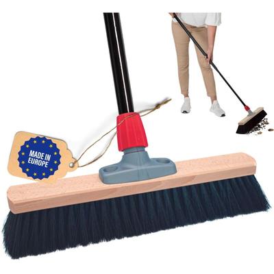 Novaliv - Staubbesen Besenkopf mit Stiel 1x Besen mit Stiel Schwarz Image