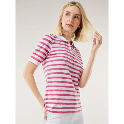 Walbusch Damen Jersey Poloshirts Pink gestreift Image