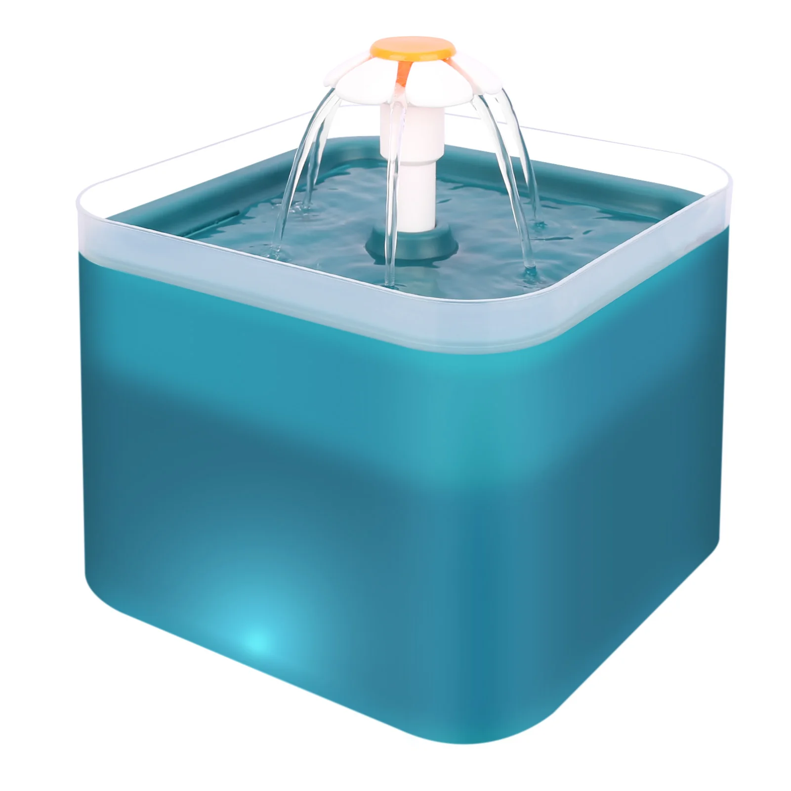 67oz/2L Ultra Silent Pet Fountain mit LED-Beleuchtung und Aktivkohle, Autofilter, Wasserspender, stummgeschalteter Trinker für Katzen, kleine Hunde Image