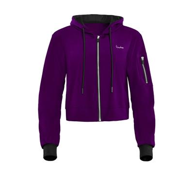 Trainingsjacke WINSHAPE "Functional Comfort One Pocket Jacket", Damen, Gr. XXL, lila (schwarz plum), 85% Polyester, 15% Elasthan, ohne Ausschnitt, Langarm, Jacken, J009C Image