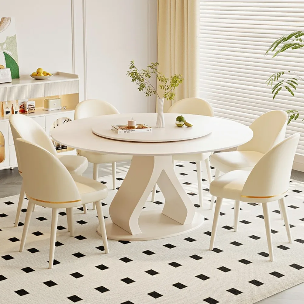 Nordic Plattenspieler Esstisch Camping Luxus Design Weiß Esstisch Runde Minimalistischen Set Sala Da Pranzo Küche Möbel