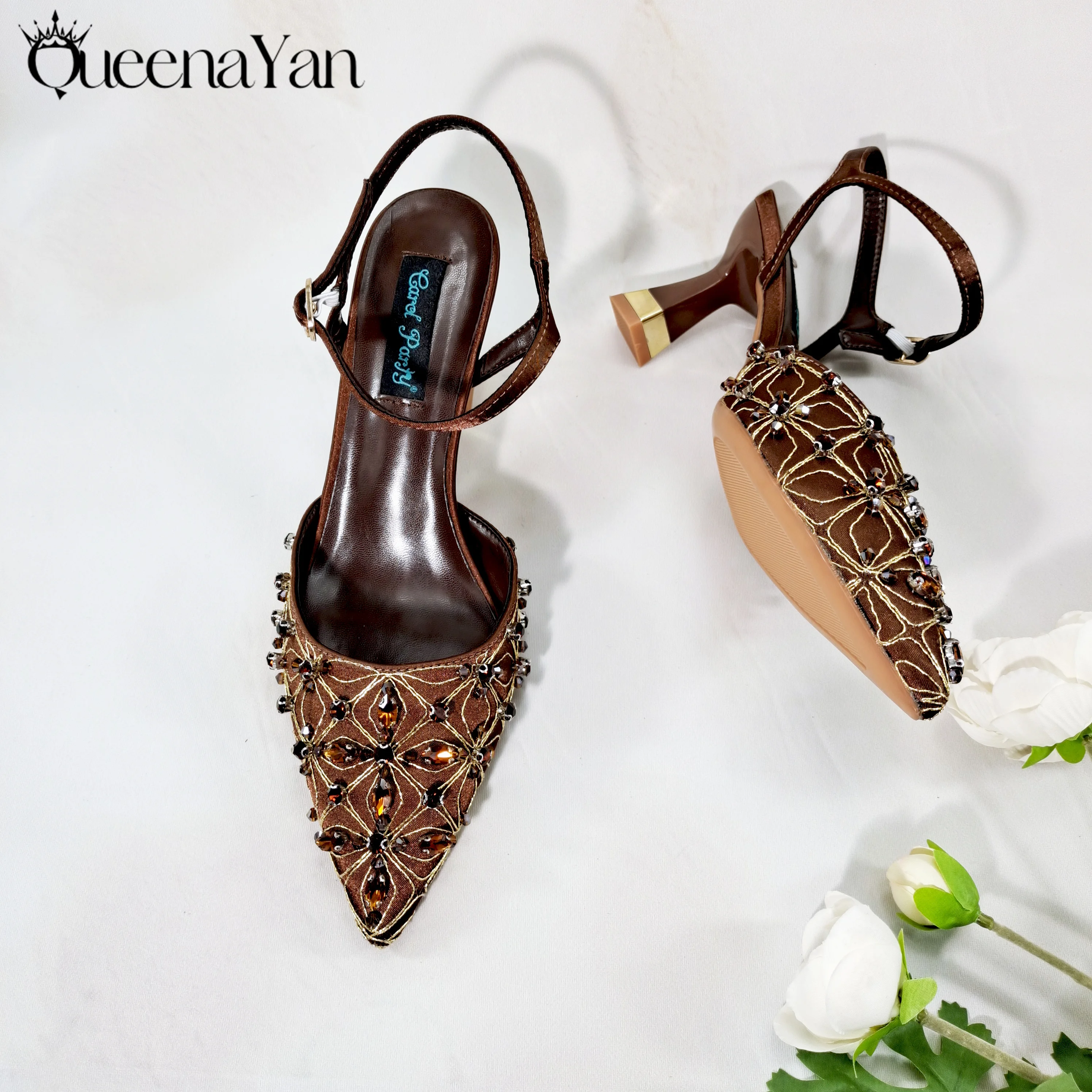 Festliche Eleganz: Spot Goods Hochwertige Damenpumps Modedesign für Nigeria-Hochzeitsfeier-Damenschuhe