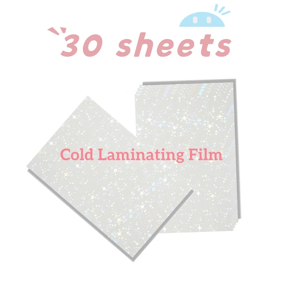 30 Stück Broken Glass Hologramm Kaltlaminierfolie Aufkleber A4 Wasserdichte Karte Foto Laminierfolie Selbstklebender Papieraufkleber Image