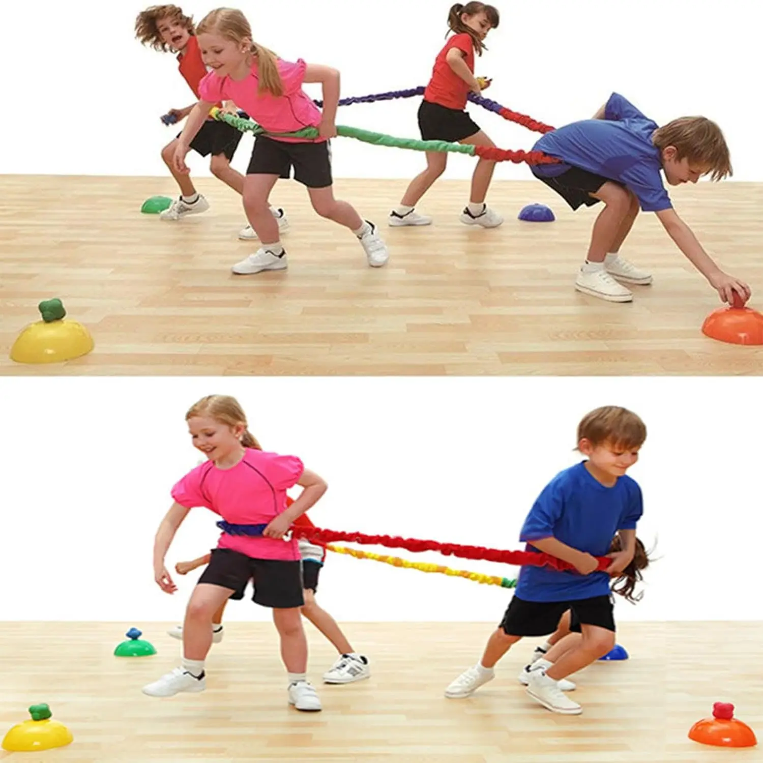 Elastisches Regenbogenseil, dehnbares Band, Laufen, Zugkreis, Outdoor, Mannschaftssport, Kindergarten, körperliche Trainingsgeräte, Outdoor-Spielzeug Image
