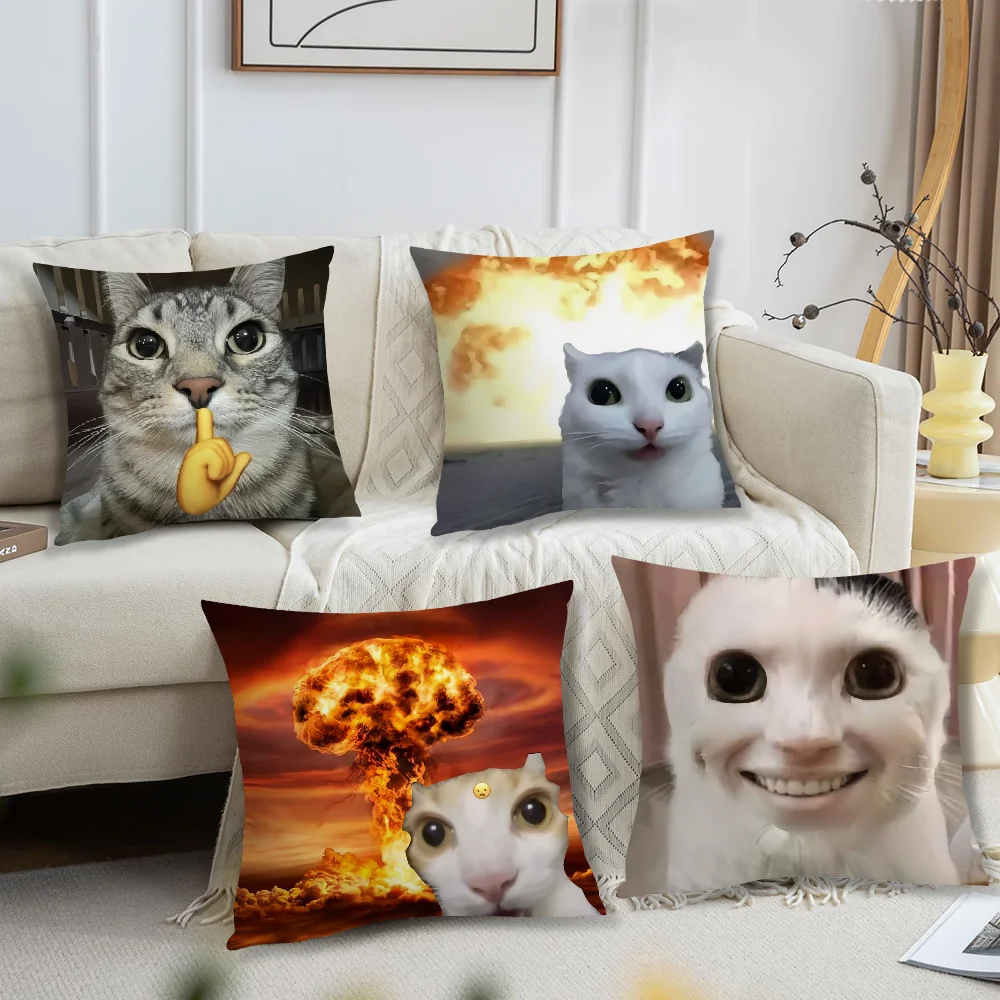 Kissenbezug, bequem, weich, Katze, lustig, Kissenbezug für Sofa, Meme, Wohnzimmer, Heimbüro, Dekoration und Schutzhüllen Image