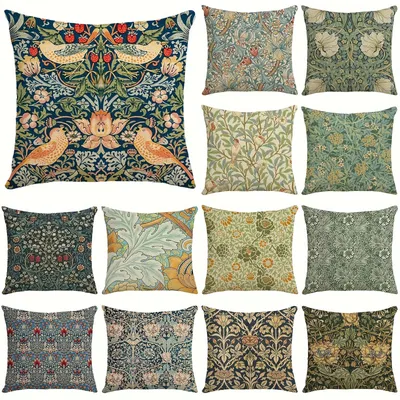 1 Stück William Morris Floral Dekokissenbezug Vintage Blumen Dekor für Kissenbezug, Wohnzimmer Image
