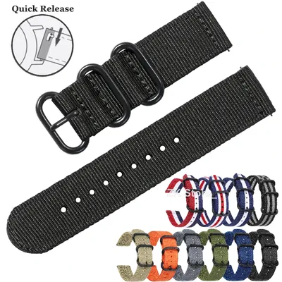 18 mm 24 22 mm 20 mm gewebtes Nylon-Uhren-Sportarmband für Samsung Galaxy 7 4 5 6 Gear S3 Classic Image