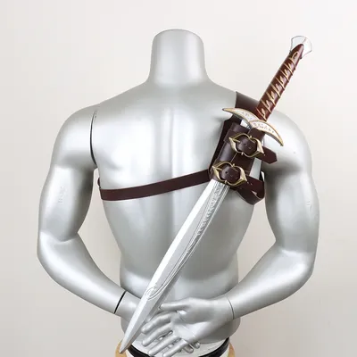 Medieval Retro Sword Holster Adjustable PU Leather Back Sword Sheath Medieval Steampunk Shoulder