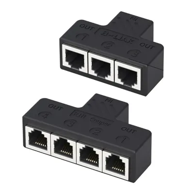 DX62 Telephone Splitter 3 Way/4Way Outlet Converter RJ11 6P6C Interface Adapter Converter 3/4port