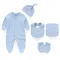 Kiddiezoom 7 Colors Solid Unisex Newborn Baby Girl Clothes Rompers+Burp Cloth+Bib+Hats+Gloves