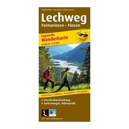 PUBLICPRESS Leporello Wanderkarte Lechweg, Formarinsee - Füssen