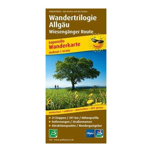 PublicPress Wanderkarte Wandertrilogie Allgäu - Wiesengänger Route