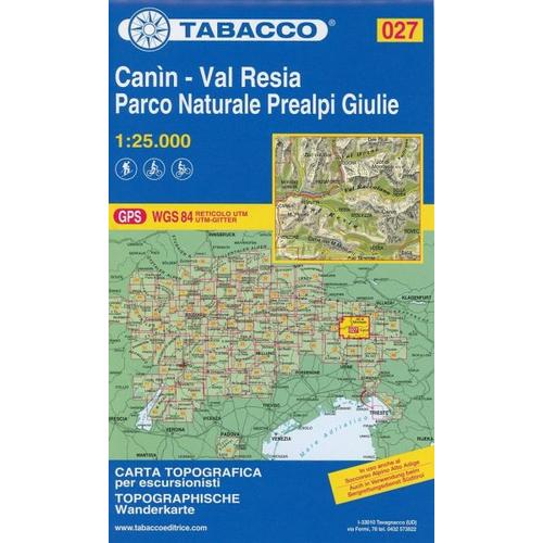 Tabacco topographische Wanderkarte Canin